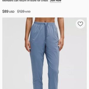 lululemon Blue Track Pants